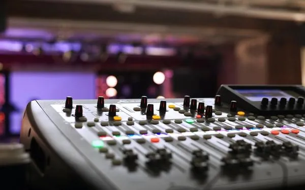 An electronic sound board for live music production.